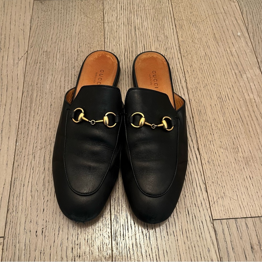 GUCCI Princetown Leather Horsebit
Mules Black size 37 1/2